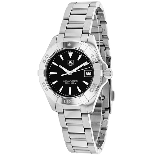 WAY1410.BA0920 Tag Heuer Womens Aquaracer WAY1410.BA0920 Silver Band Black Dial