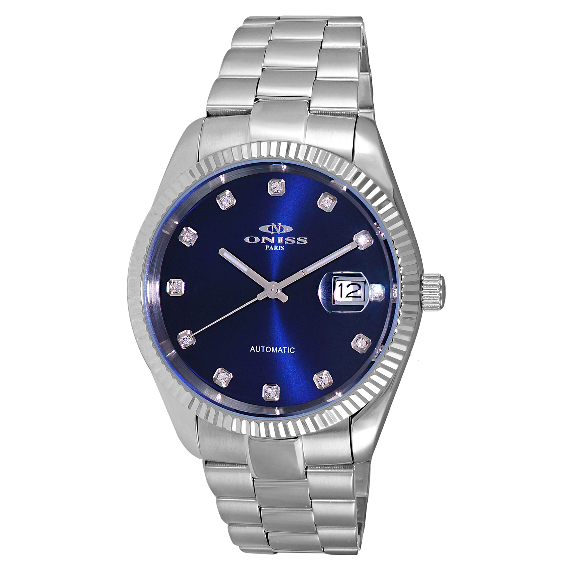 Adee Kaye ON3885-BLU Oniss RX Automatic Blue Dial Stainless Steel Glassback