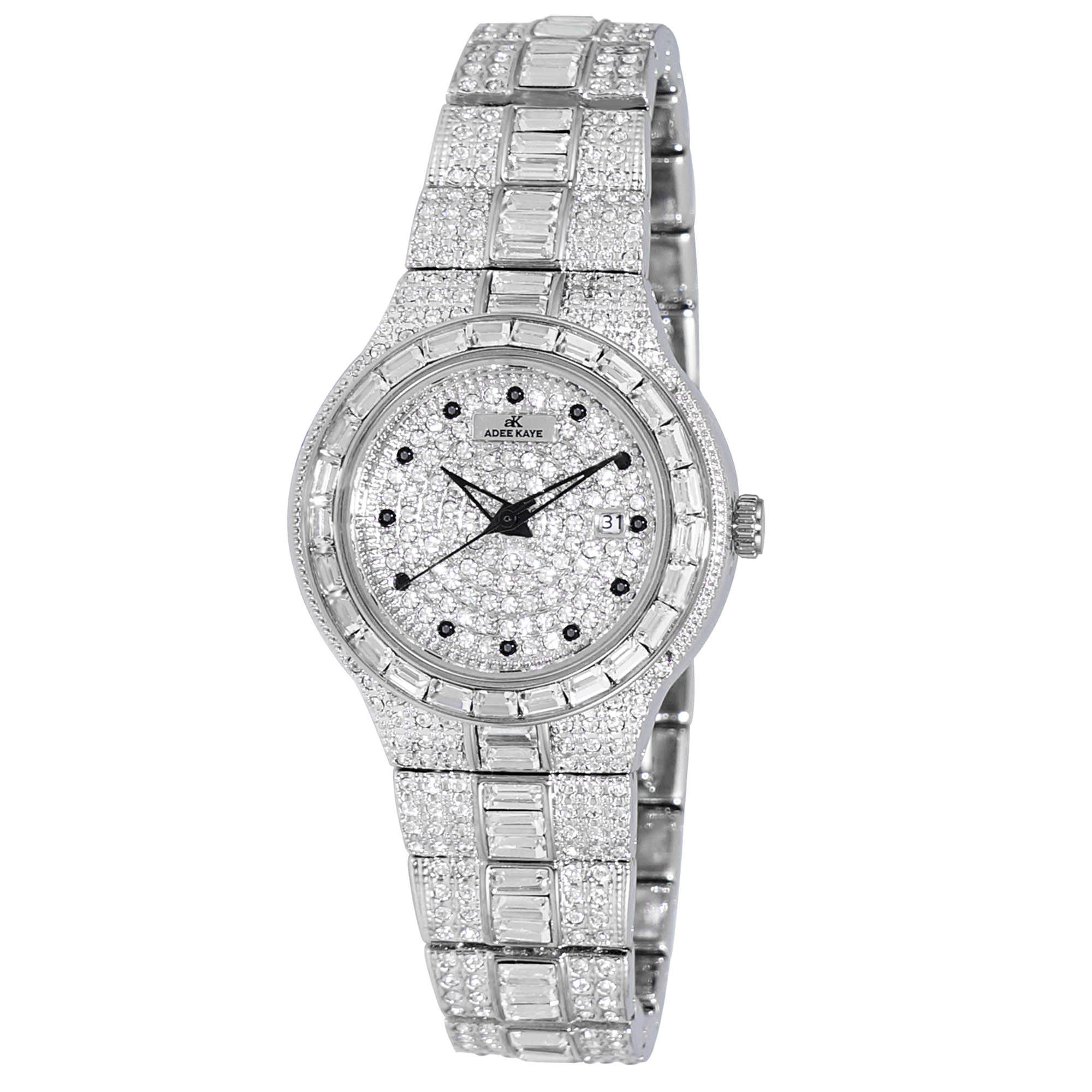 Adee Kaye AK9-26L Adee Kaye Ladies Fussy Collection Rhodium Crystal Watch