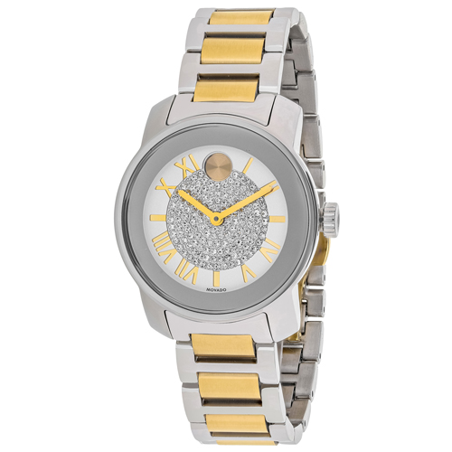 3600256 Movado Womens Bold 3600256 Two-tone Gold and silver Band Silver Dial