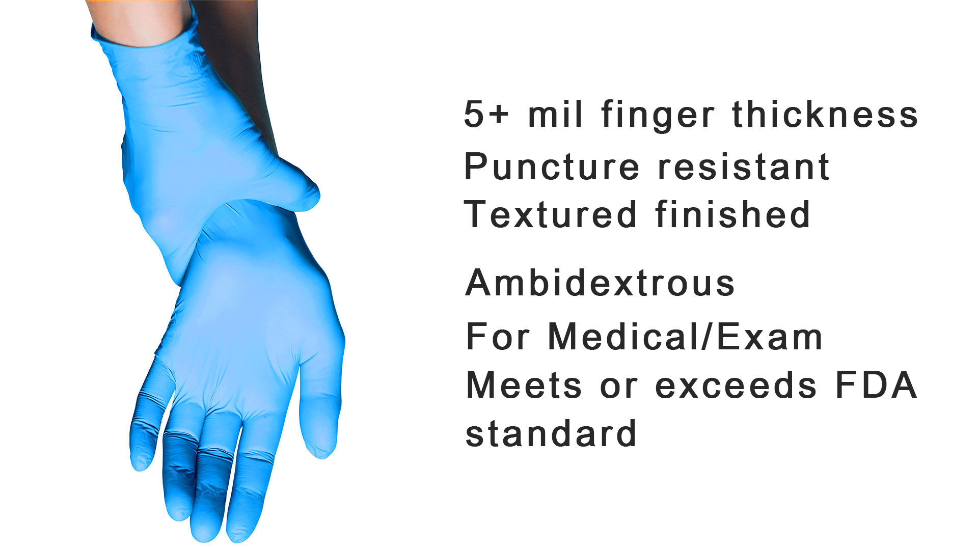 -NT100MED-10BOX-XS 1000pcs BettyMills BSC Medical Chemotherapy-Approved Nitrile gloves Blue Size XS Latex and Powder Free