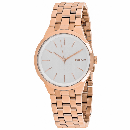 NY2383 DKNY Womens Park Slope Rose gold Band Silver  Dial