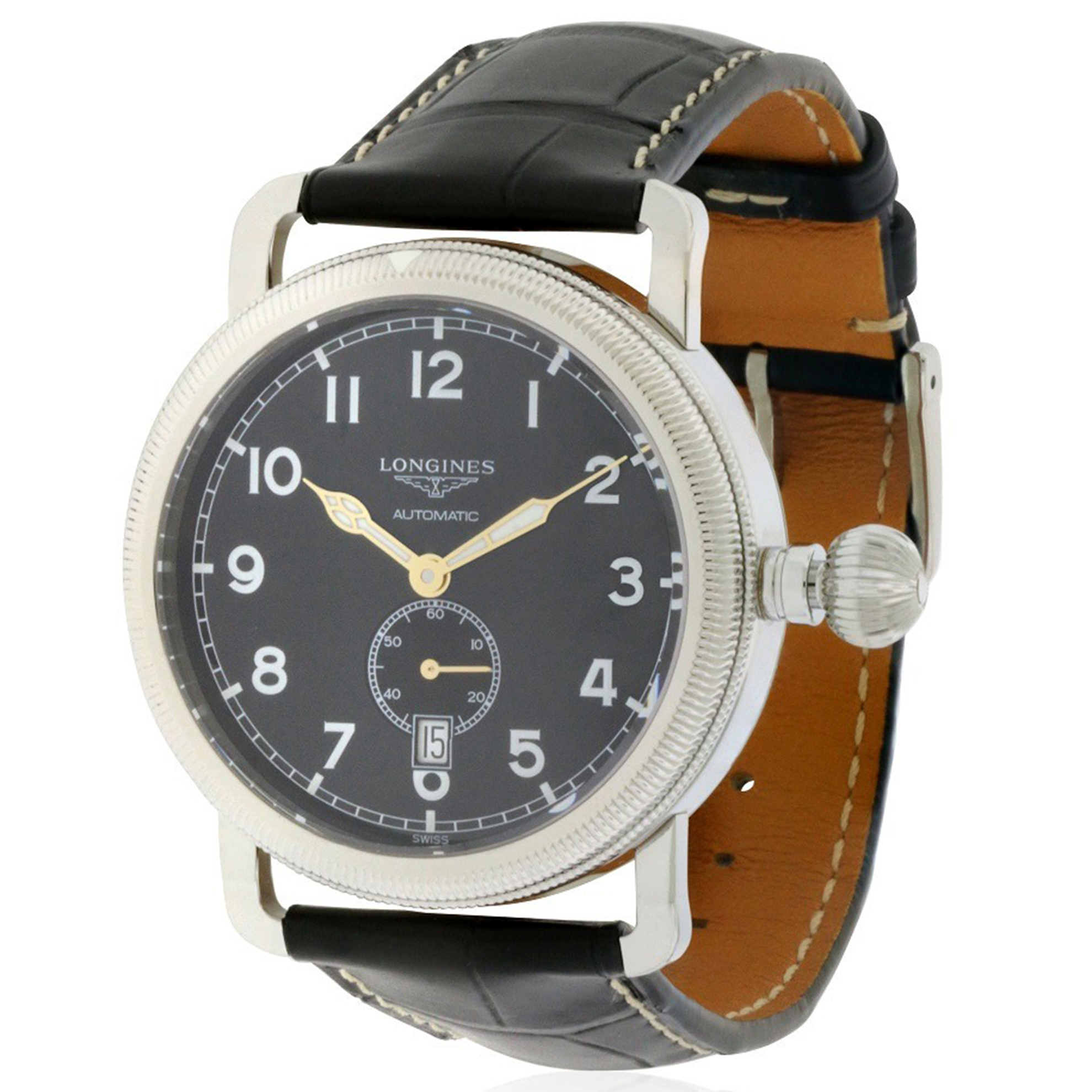 Longines L27774532 Longines Heritage Avigation Automatic Black Dial Black Strap