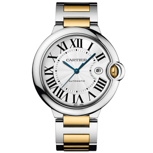 W69009Z3 Cartier Mens Ballon Bleu W69009Z3 Two-tone Gold, Silver Band Silver Dial