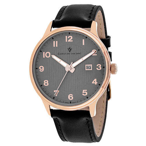 CV9810 Christian Van Sant Mens Montero Black  Band Grey Dial