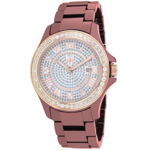 JV9416 Jivago Womens Ceramic Maroon Band Crystals Dial