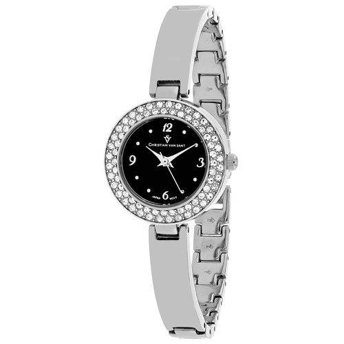 CV8612 Christian Van Sant Womens Palisades Silver Band Black Dial