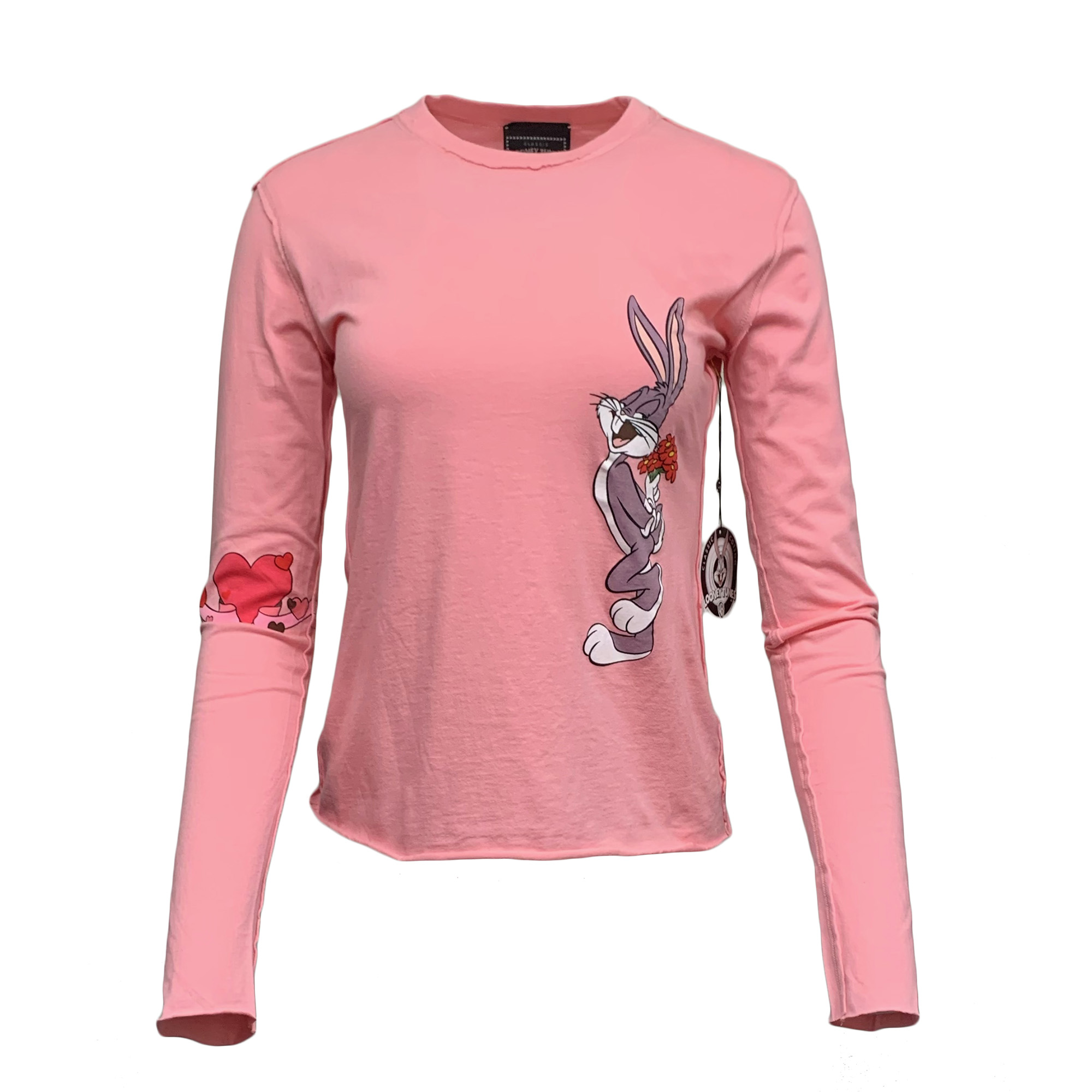 Looney Tunes PTS94-BB-PINK Looney Tunes Women's Bugs Bunny Long Sleeve T-Shirt Pink