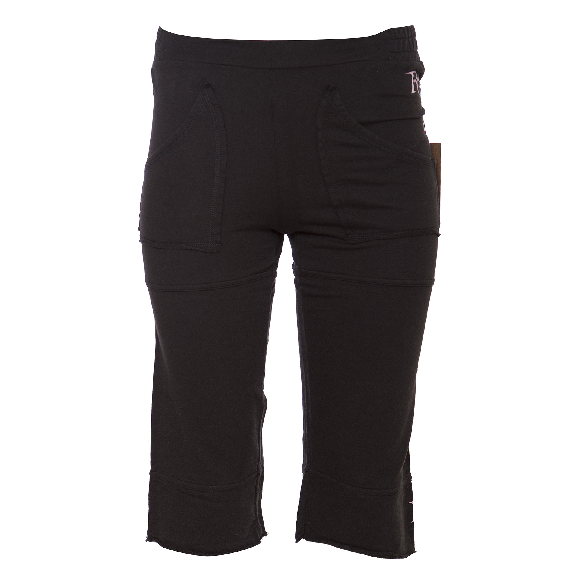 K8A18-PRSLGEI-PANT Raw7 Black Girls Pants With Floral Accent.