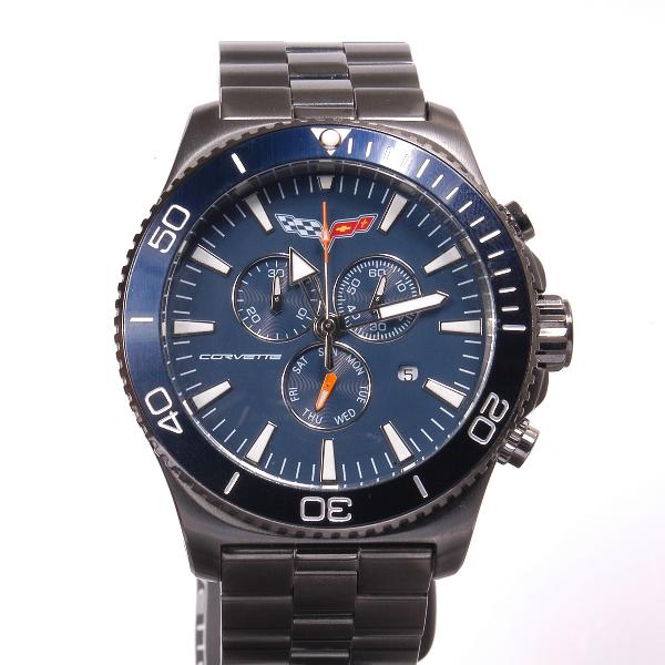 Corvette 215 Swiss Chrono Collection IP Gun Blue Dial, Price: $199