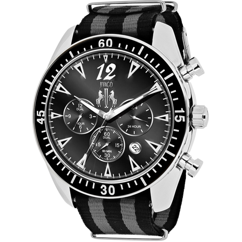 JV4511NBK Jivago Mens Timeless Black & Grey Band Black Dial