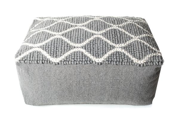 Swirl Grey/ White Pouf Ottoman by TrendSage, Price: $727