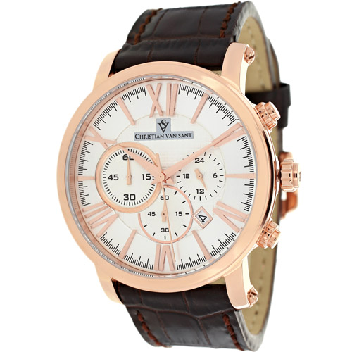 CV8322 Christian Van Sant Mens Mister Brown Band Silver Dial