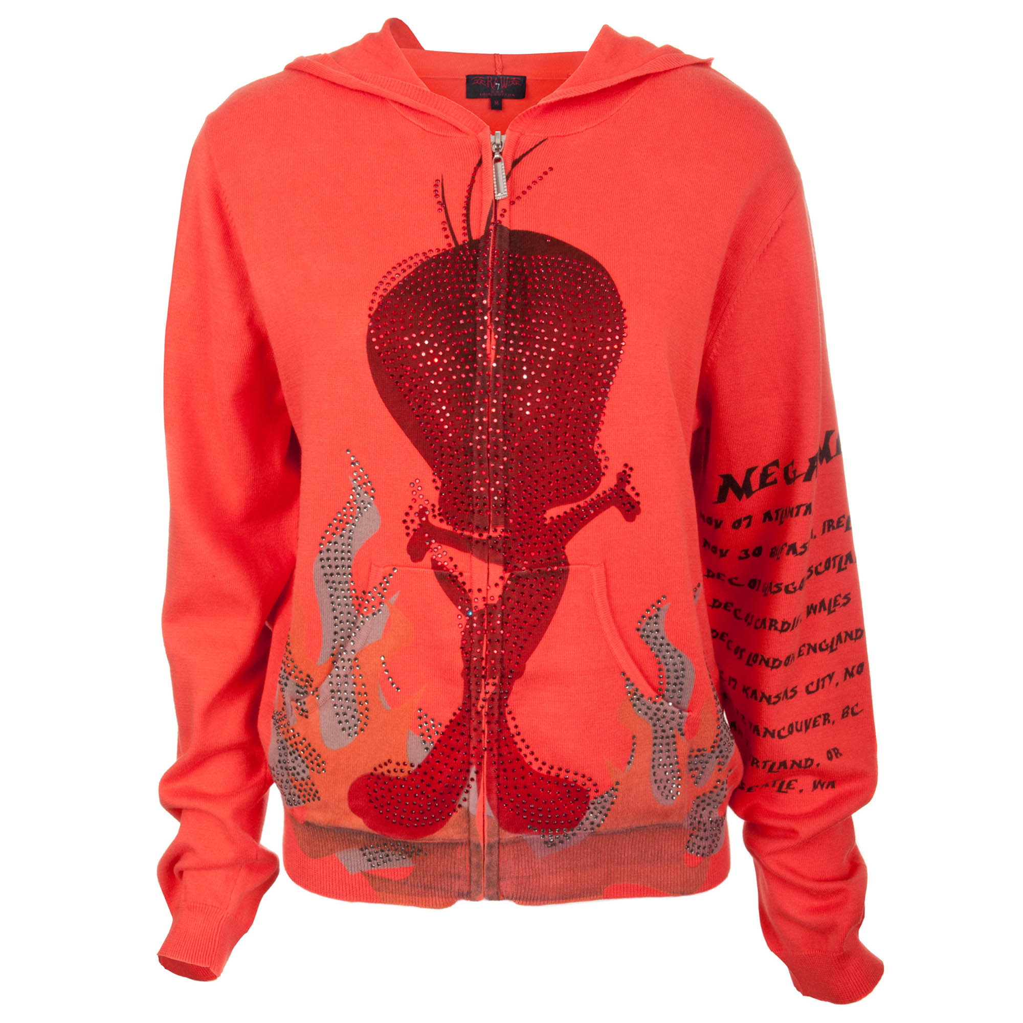 Looney Tunes CT88-Tweety-Tangerine Looney Tunes Women's Tangerine Zip Hoodie Tweety Bird