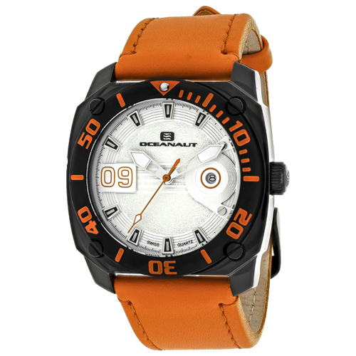 OC1344 Oceanaut Mens Barletta Orange Band Silver Dial