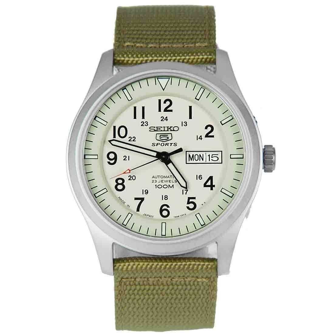 Sold Out Snzg07j1 Seiko 5 Snzg07j1 Automatic Beige Dial And Band Mens Made In Japan Watch