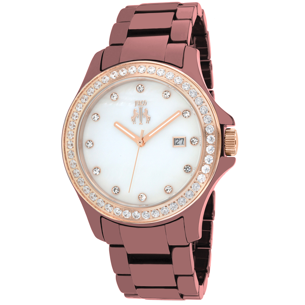 JV9415 Jivago Womens Ceramic Maroon Band Maroon MOP Dial