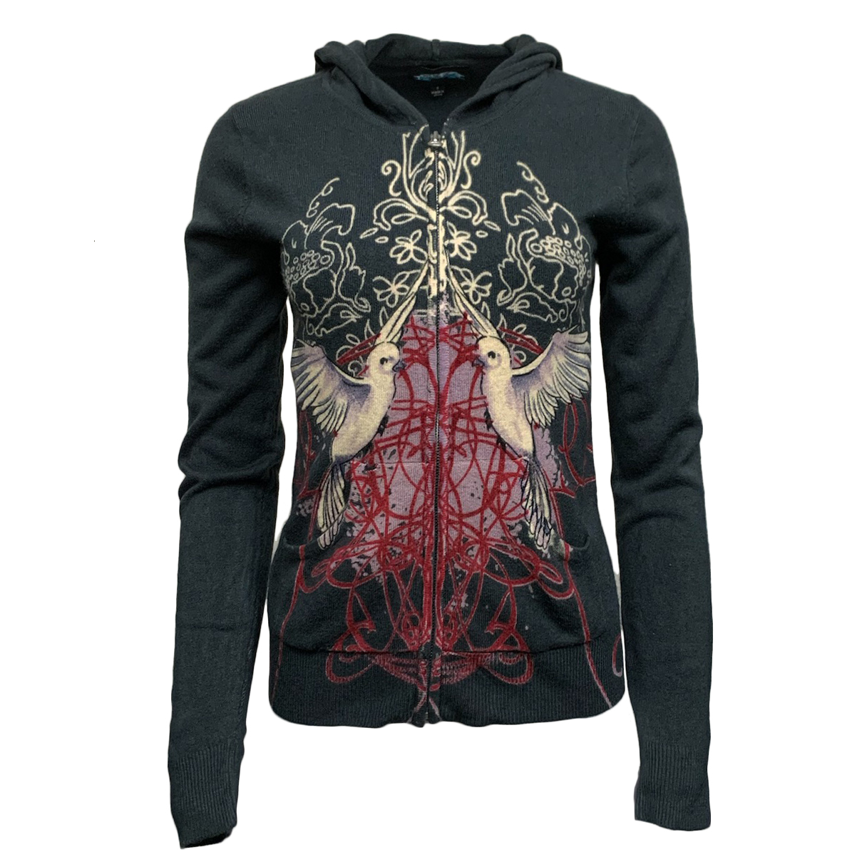 Till The End T09F02B-SYMPHONY Till The End By Raw7 Women's Acrylic Zip Hoodie Symphony - Dark Grey