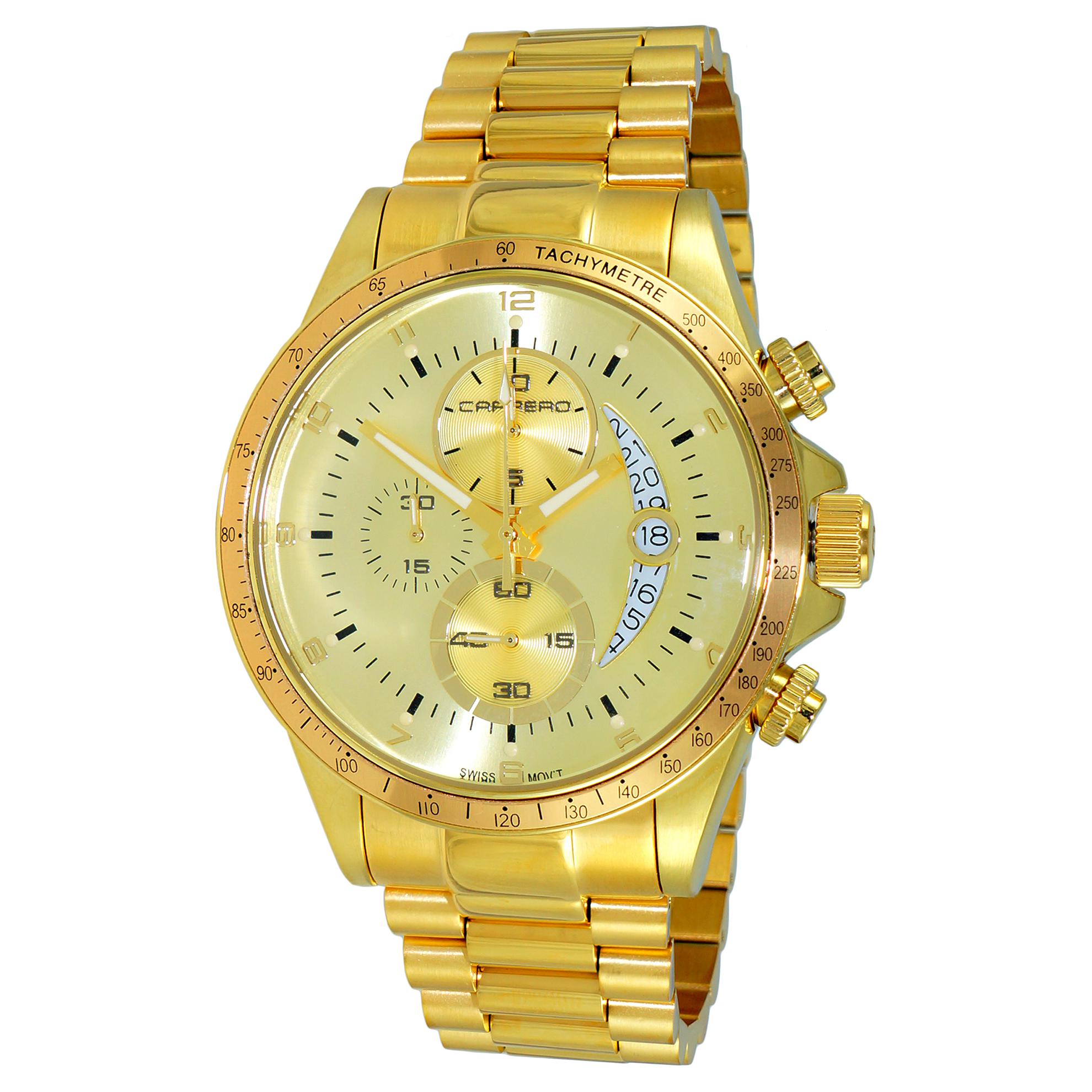 Carrero C1G111GO Carrero Catania R1 Limited Edition Swiss Chronograph All Gold