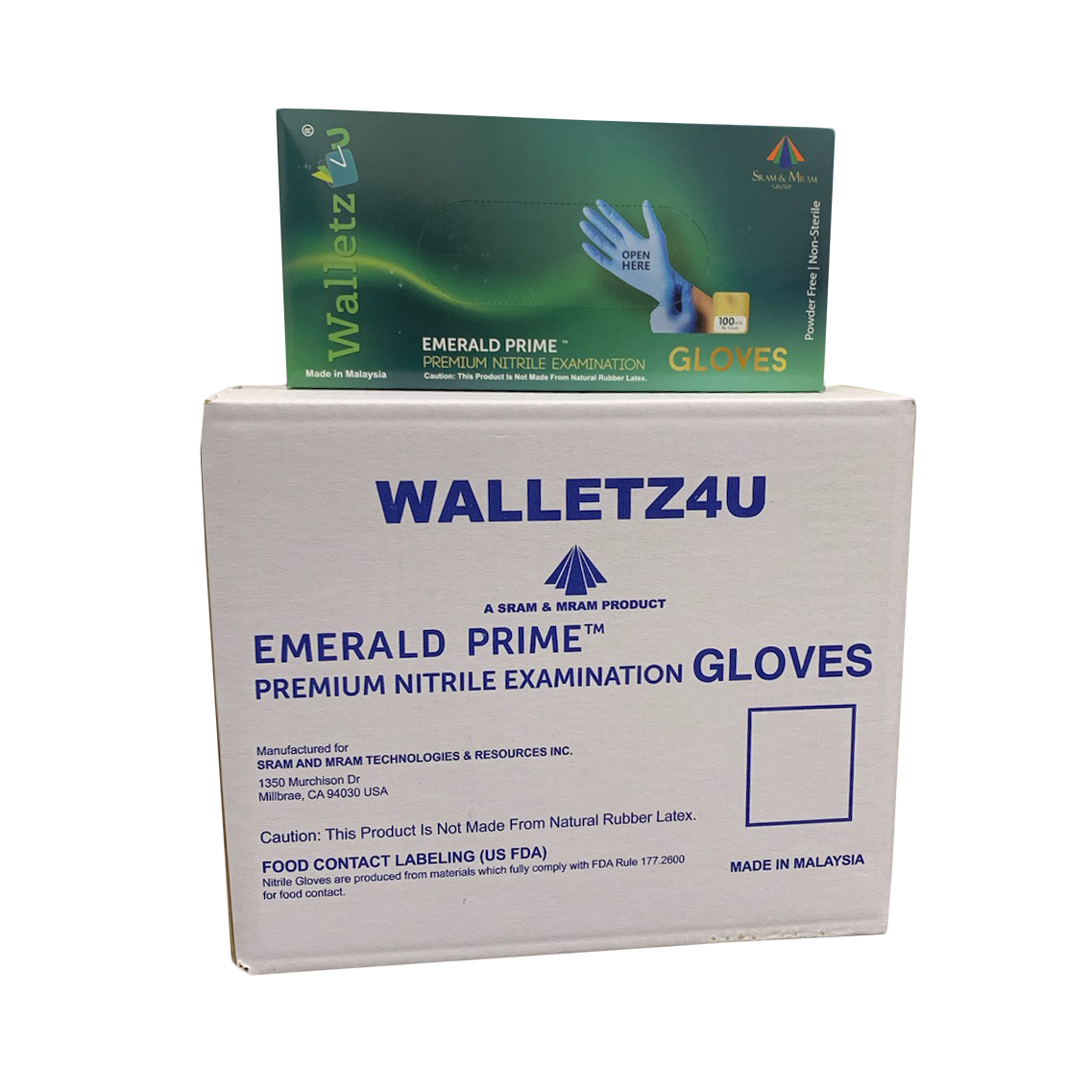 Detoxiz PVCS-500 Emerald Prime 3.5mil Blue Nitrile Exam Glove Powder Free