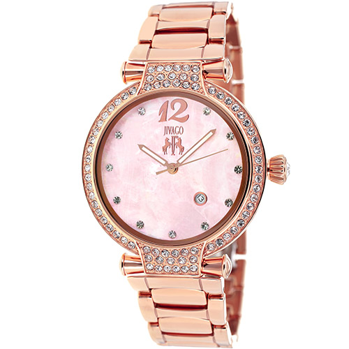 JV2219 Jivago Womens Bijoux Rose Gold Band Pink MOP Dial