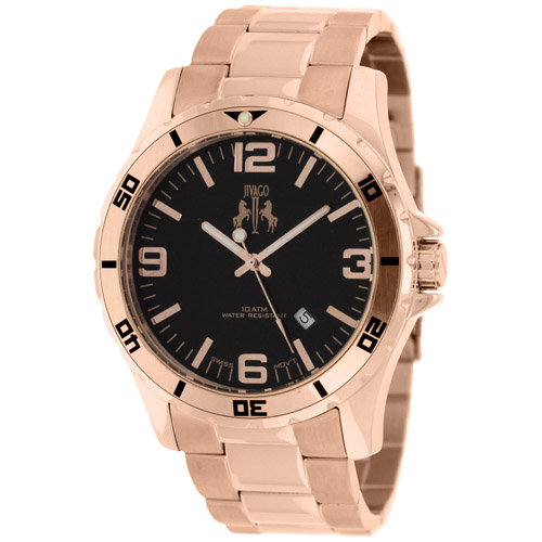 JV6112 Jivago Mens Ultimate Rose Gold Band Black Dial