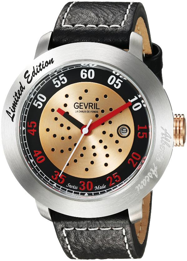 Gevril Men's 'Alberto Ascari' Swiss Automatic Stainless Steel and Leather Casual Watch, , Price: $799