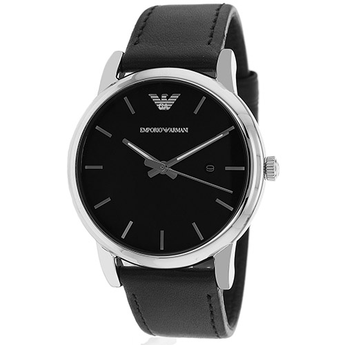 AR1692 Armani Mens Classic AR1692 Black Band Black Dial