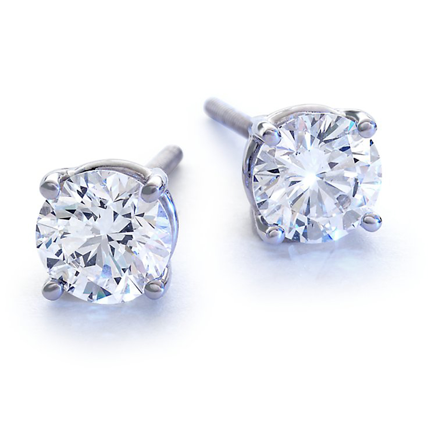 STUDA19548031413 1.05  Carat  - SI2 -  G Color  Diamond Studs  w Certificate White Gold