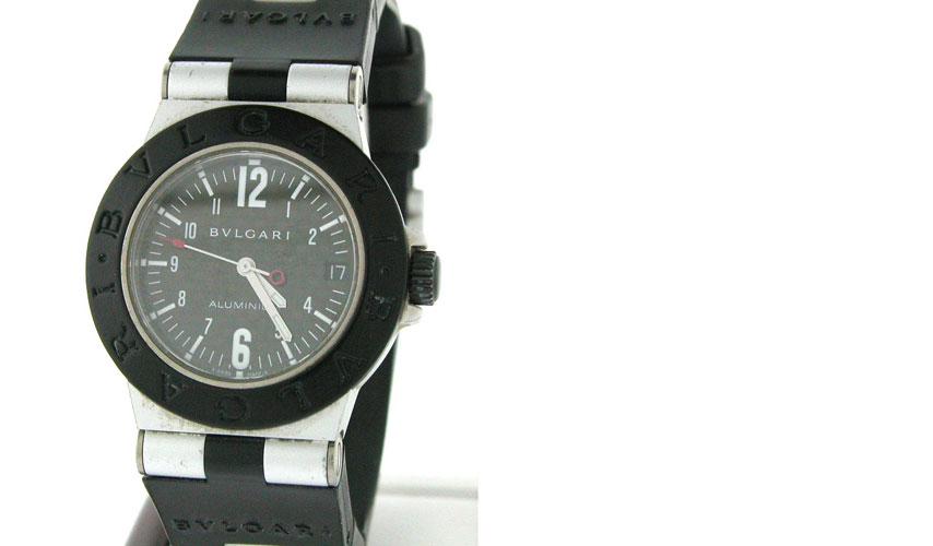 w050 Bvlgari Diagono Unisex Aluminum Model # AL32BTAVD  - Automatic- Carbon Fiber Dial- Rubber Strap-32mm- US Collector