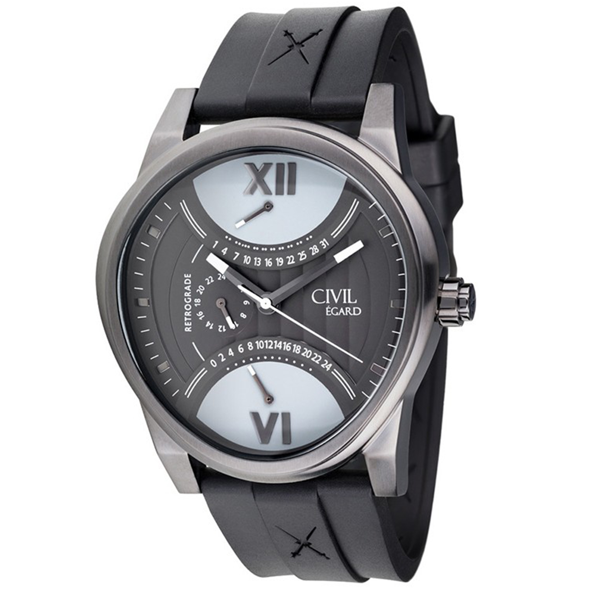 Egard CVL-FORT-GUN Egard Limited Edition Fortitude Retrograde Dual Time Gunmetal