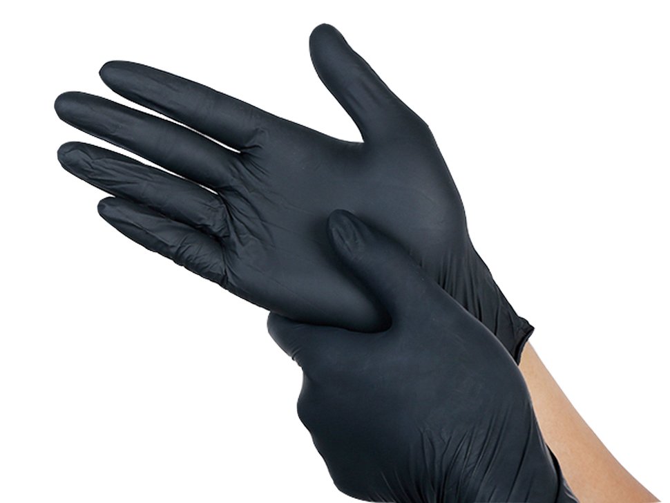 NitrileBlack-S1000 1000pcs BSC Nitrile Size S Disposable Gloves - Black -