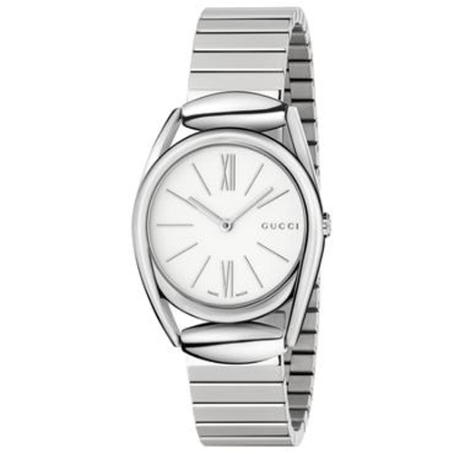 YA140505 Gucci Womens Horsebit YA140505 Silver Band White Dial