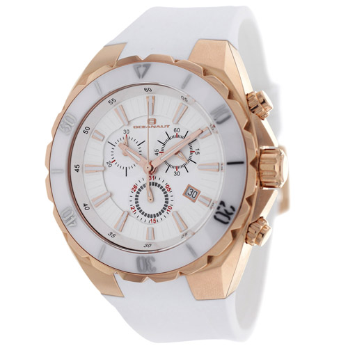 OC5123 Oceanaut Seville Swiss Chronograph Rose Gold White Dial White Rubber Strap