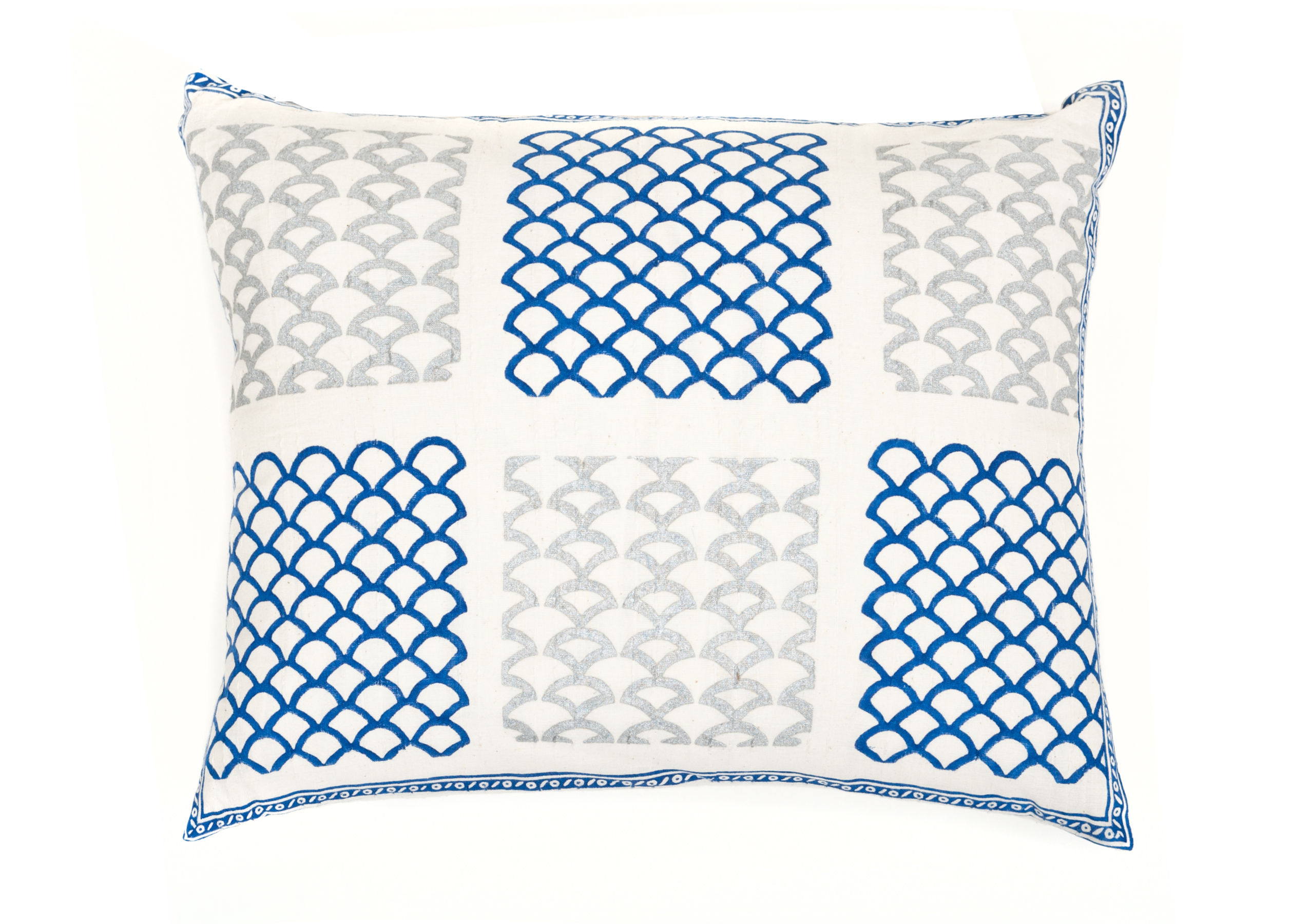 1620.MULTI-ARC-BLU Blue and Silver Multi Arch Decorative Accent Pillow by TrendSage