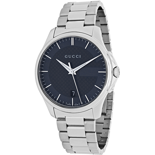 YA126441 Gucci Mens G-Timeless YA126441 Silver Band Grey Dial