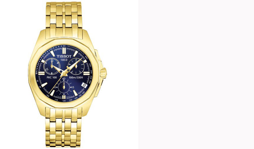 T22.5.686.41 Tissot Gents PRC 100 Gold Blue Dial