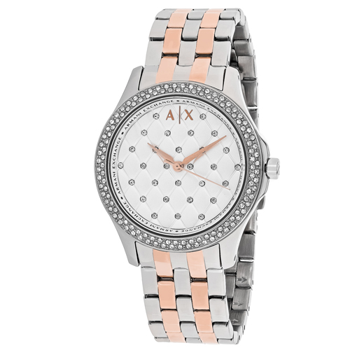 AX5249 Armani Exchange Womens Hampton AX5249 Two-tone Rose gold and silver tone  Band Silver Dial