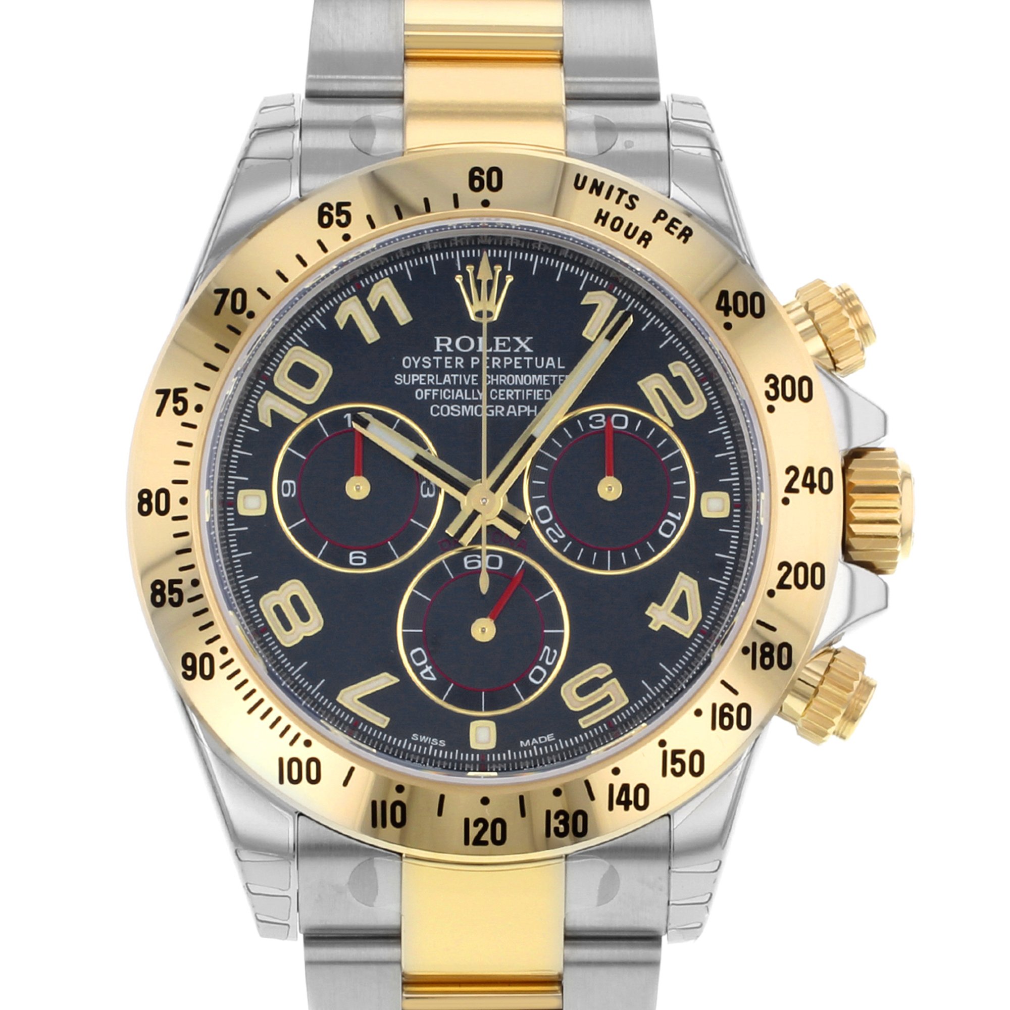 Rolex B00THF1SZ0 B00THF1SZ0 To US $14425 To UK £13983 Rolex Daytona 116523 BLA 18K Yellow Gold & Steel Automatic Men's Watch
