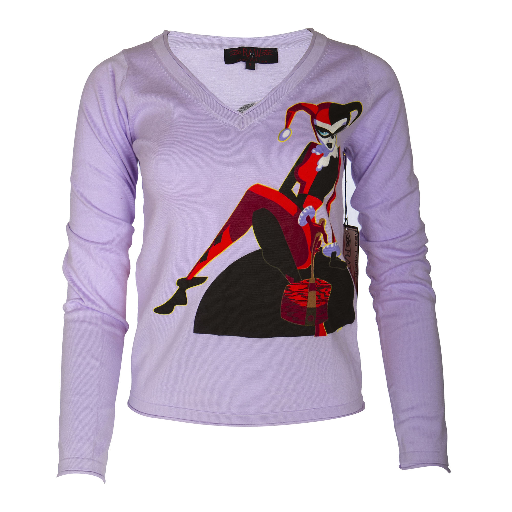 RAW7 Harley Quinn - Lavender long sleeved V-Neck, Price: $29