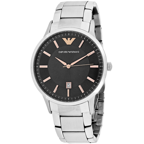 AR2514 Armani Mens Dress AR2514 Silver Band Gray Dial