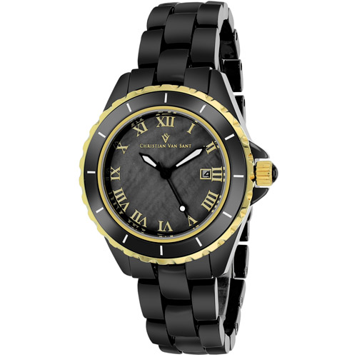 CV9415 Christian Van Sant Womens Palace Black Band Black MOP Dial