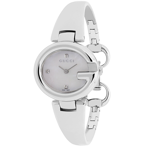 YA134504 Gucci Womens Guccissima YA134504 Silver Band Mother of Pearl Dial