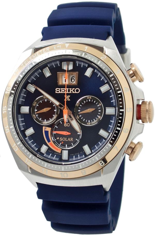 seiko solar chronograph two tone