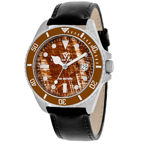 CV5101LB Christian Van Sant Mens Montego Vintage Black Band Brown Dial